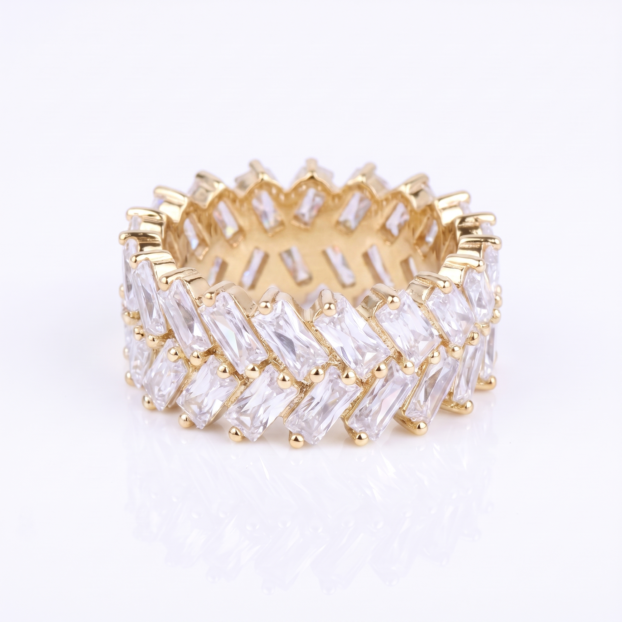 BAGUETTE ICED RING
