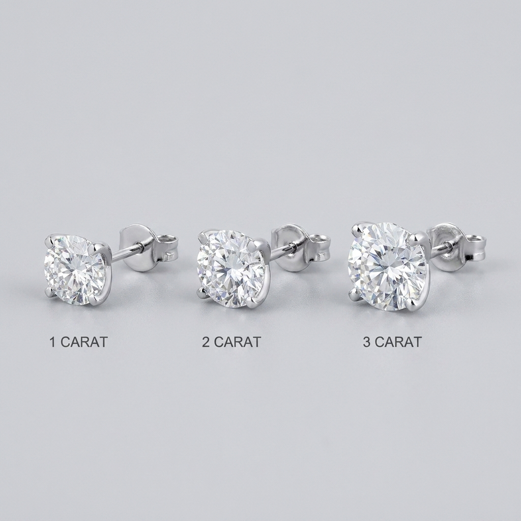 ICED SOLITAIRE STUD EARRINGS