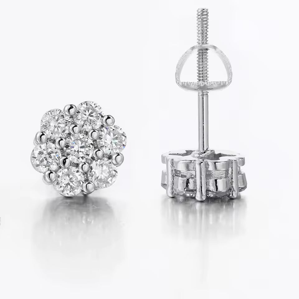 ICED FLEUR STUD EARRINGS