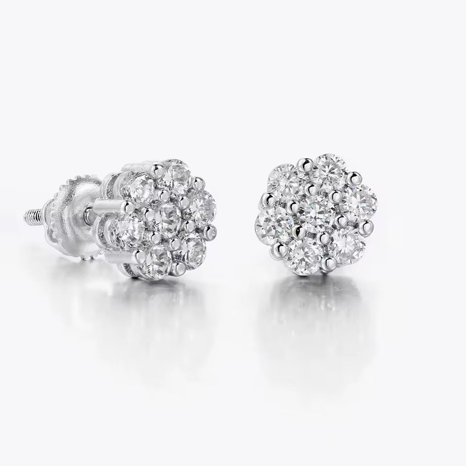 ICED FLEUR STUD EARRINGS