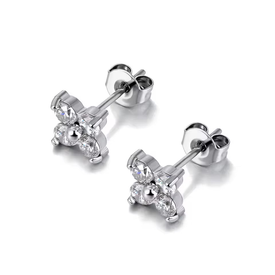 ICED CLOVER EARRINGS