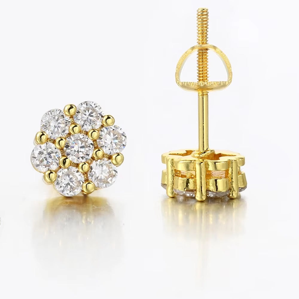 ICED FLEUR STUD EARRINGS
